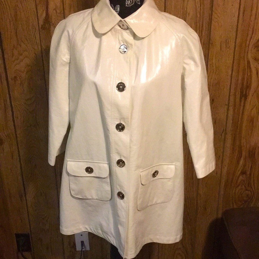 NWOT Michael Kors White Pea Coat Sz lg